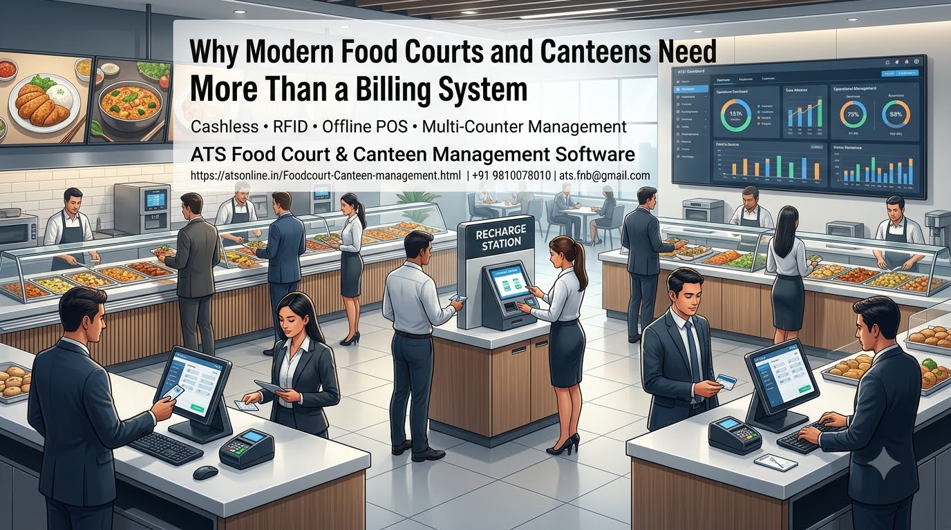 You are currently viewing Food Court Management System: The Complete Guide to RFID Cashless Billing, Canteen POS and Vendor Control